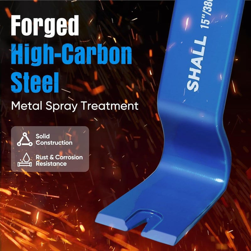 SHALL شريط برغي مسطح 15 بوصة، مزيل مسامير ثقيل، شريط قلاب من فولاذ عالي الكربون، شريط عجيب، أداة برغي مقاومة للتآكل لإزالة الألواح، تجديد المنزل والأعمال الخشبية - Image 3